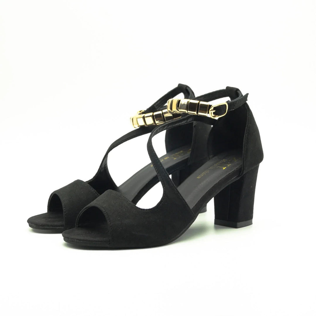Chic women's beaded block heel sandals, offering comfort and style for long wear.
