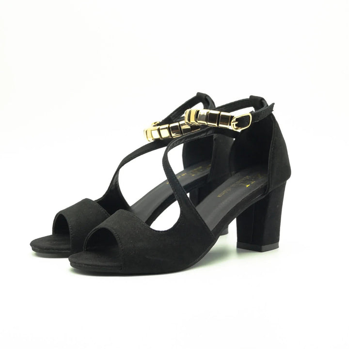 Chic women's beaded block heel sandals, offering comfort and style for long wear.