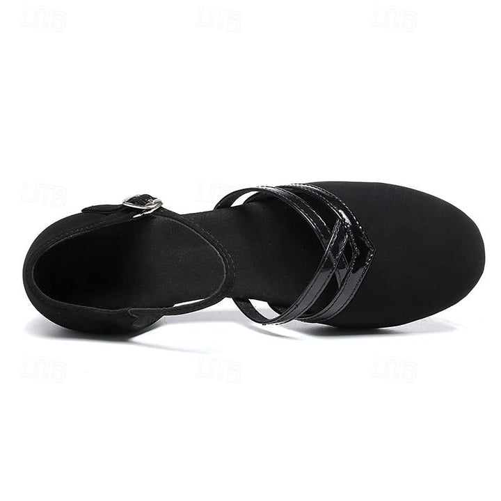 Comfortable women's dance shoes with secure ankle strap, perfect for long hours of dancing & stage performance.