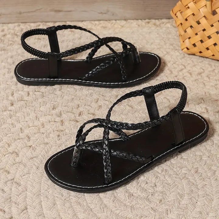 Comfortable women's summer sandals, open-toe, elastic strap for a secure fit.