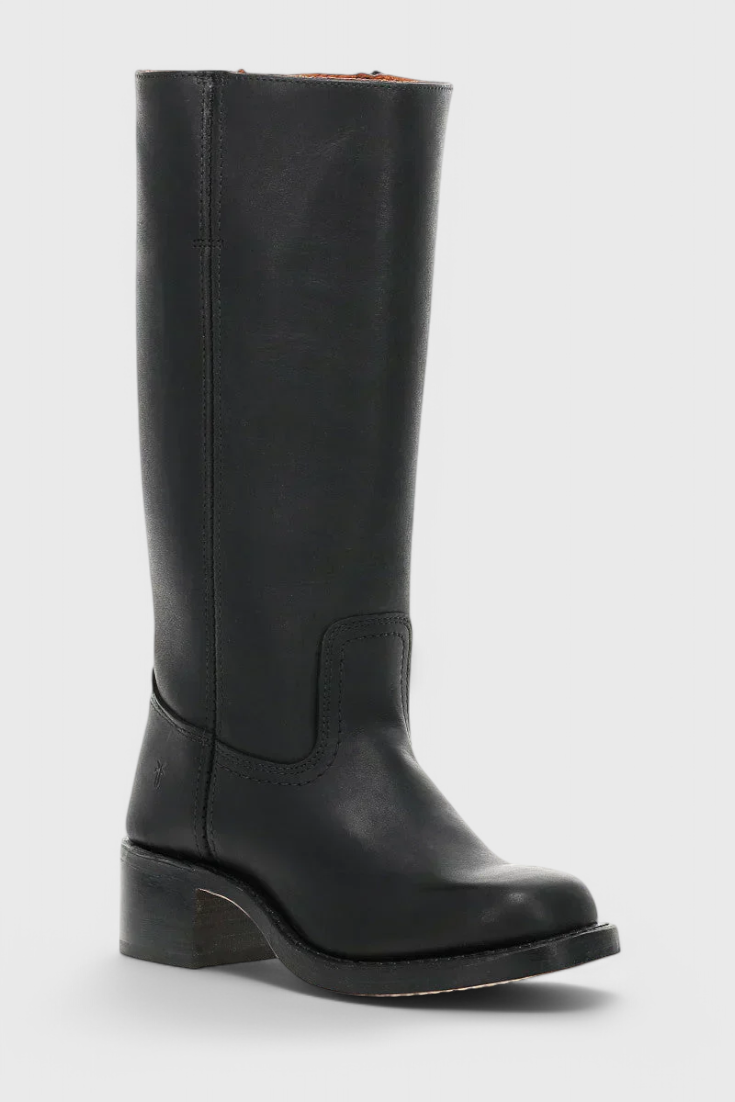 Versatile women's knee-high boots crafted from premium leather, with an elegant heeled design.