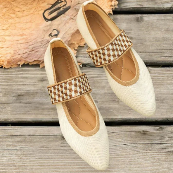 Pair of women's pointed toe ballet flats, ideal for a chic and comfortable look
