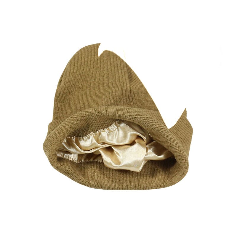 Women's satin-lined beanie in a deep burgundy, a fashionable and hair-friendly hat