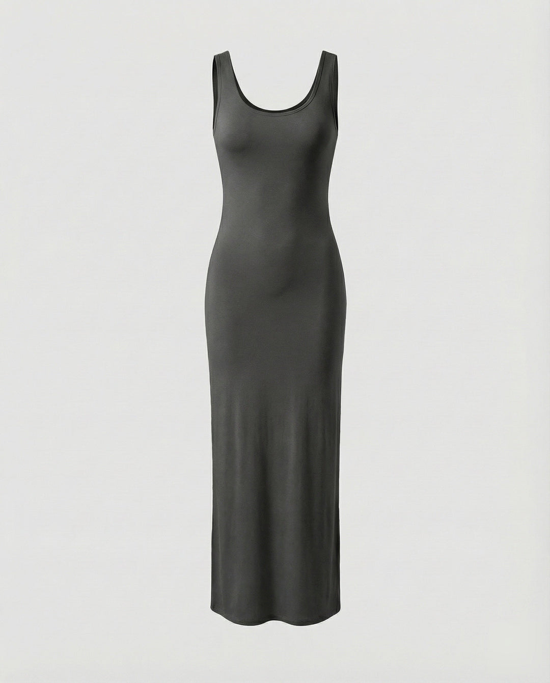 Versatile women's bodycon maxi dress with scoop neck & sleeveless style, great for day or evening looks.