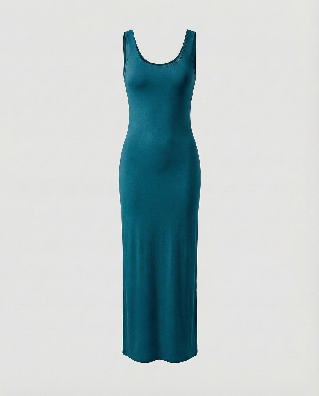 Everyday chic women's scoop neck sleeveless bodycon maxi dress, comfortable and versatile for modern style.