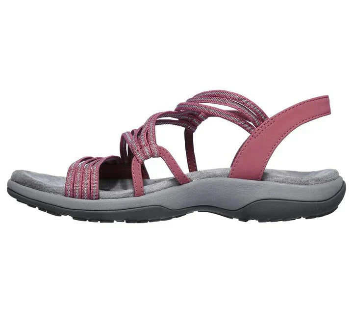 Elegant women's white strappy comfort sandals, versatile for spring and summer everyday wear and outdoor activities.