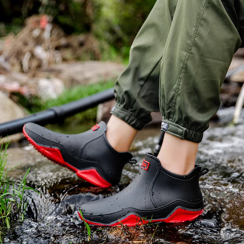 Puddle-proof women's waterproof slip-on ankle boots, essential footwear for wet weather and outdoor style.