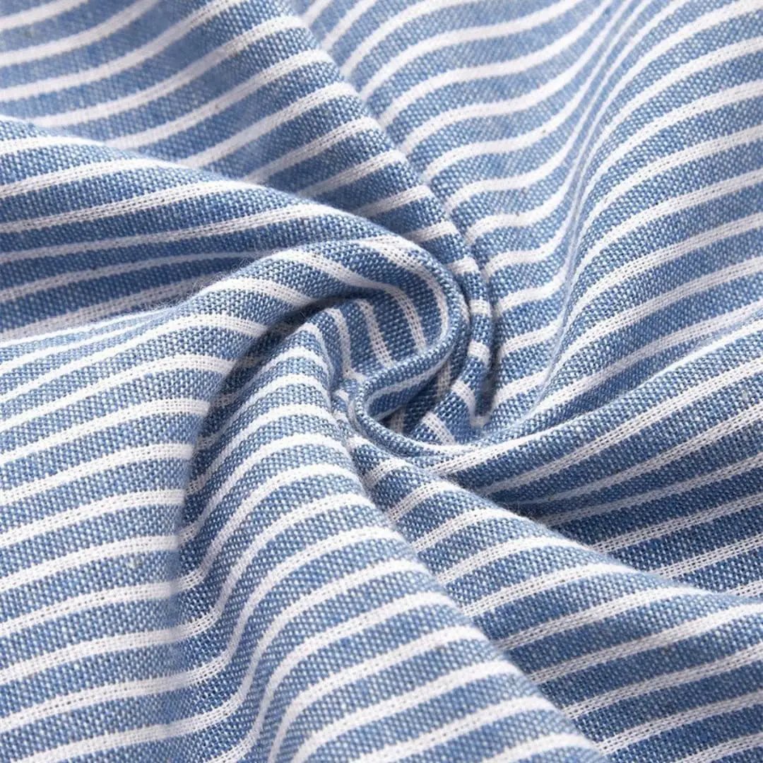 Casual women's striped midi dress for spring/summer. Effortless comfort, versatile for work or everyday wear. 3/4 sleeves.
