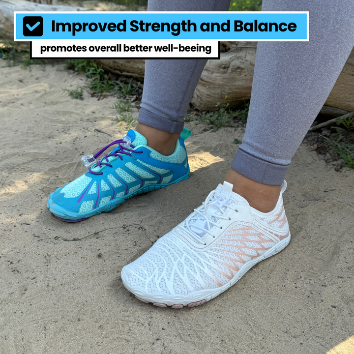 Lightweight women's barefoot sport shoes, ideal for an active lifestyle and flexibility.