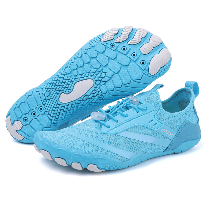 Barefoot running shoes for women, offering natural movement & breathable comfort.