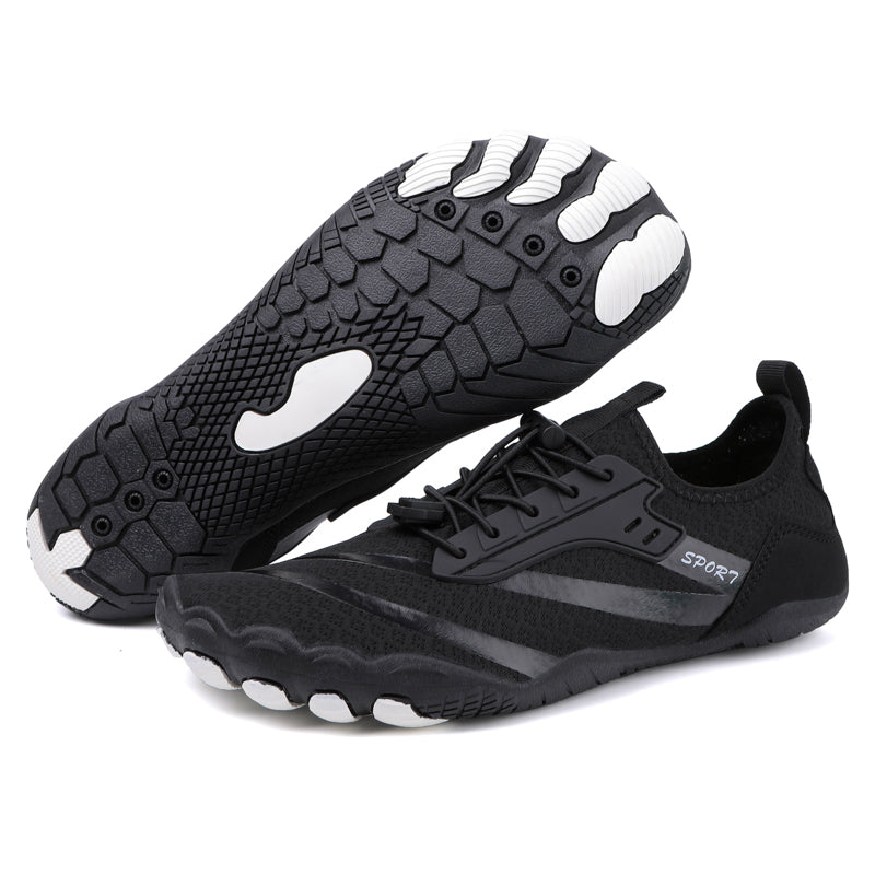 Breathable women's barefoot shoes for active lifestyle, promoting natural foot alignment.