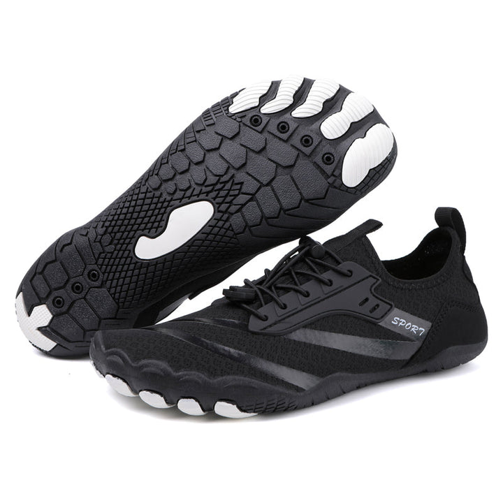 Breathable women's barefoot shoes for active lifestyle, promoting natural foot alignment.