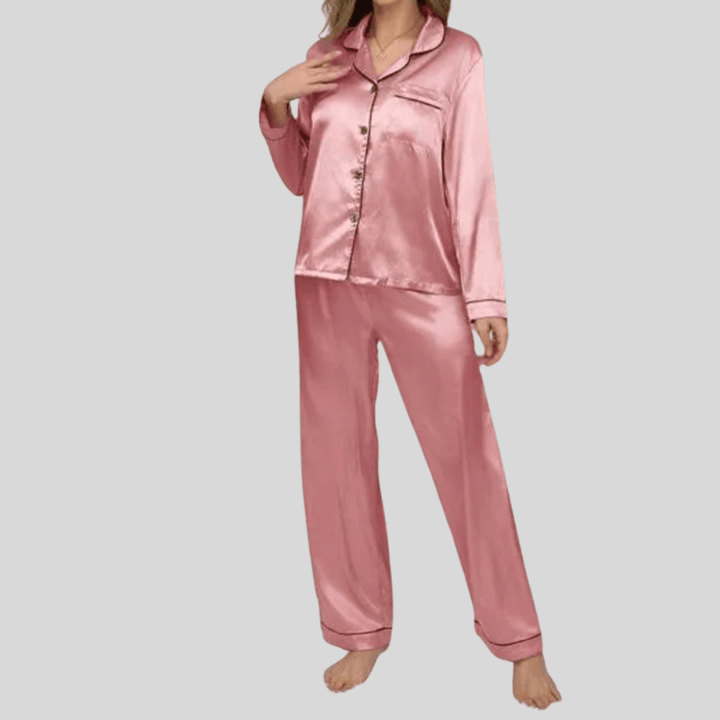 Experience comfort in this women's breathable button front pajama set, ideal for sleep & lounge.