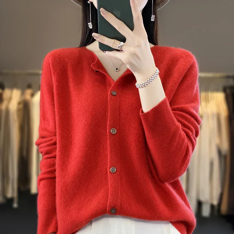 Fashionable women's knit cardigan. Versatile button front sweater, a stylish and cozy everyday layer.