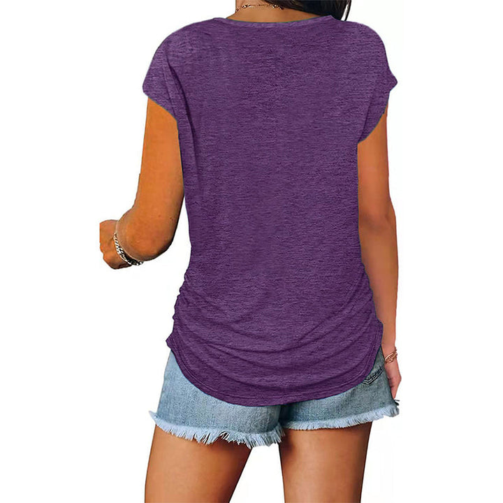Soft green women's summer top with a contrasting chest zip, very comfortable.