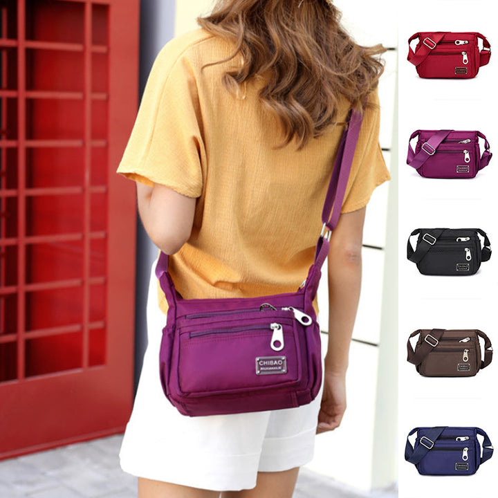 Women's nylon shoulder bag in a vibrant color, adding a pop of style to casual ensembles