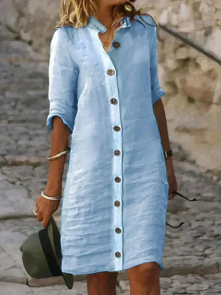 Relaxed fit sleeveless women's casual midi dress, ideal for comfortable everyday summer wear & beach outings.