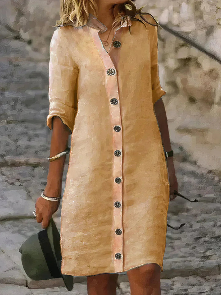Effortless women's summer midi dress, casual and elegant. Perfect versatile sleeveless vacation & everyday wear.