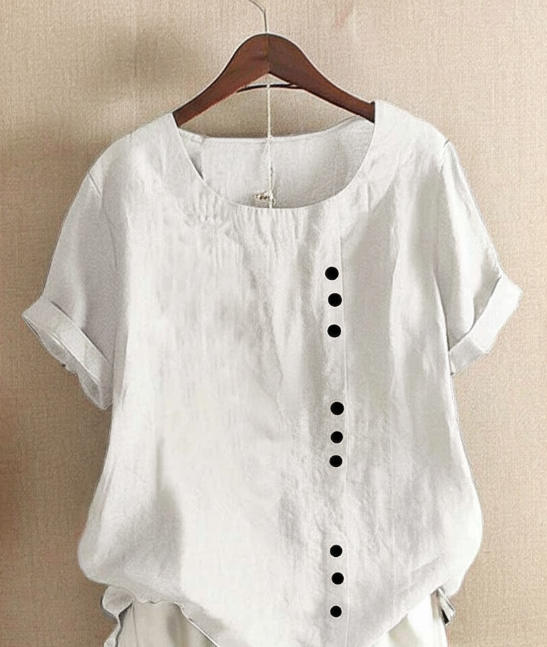 Women's casual tunic blouse, short sleeve, relaxed fit, perfect for summer everyday wear.
