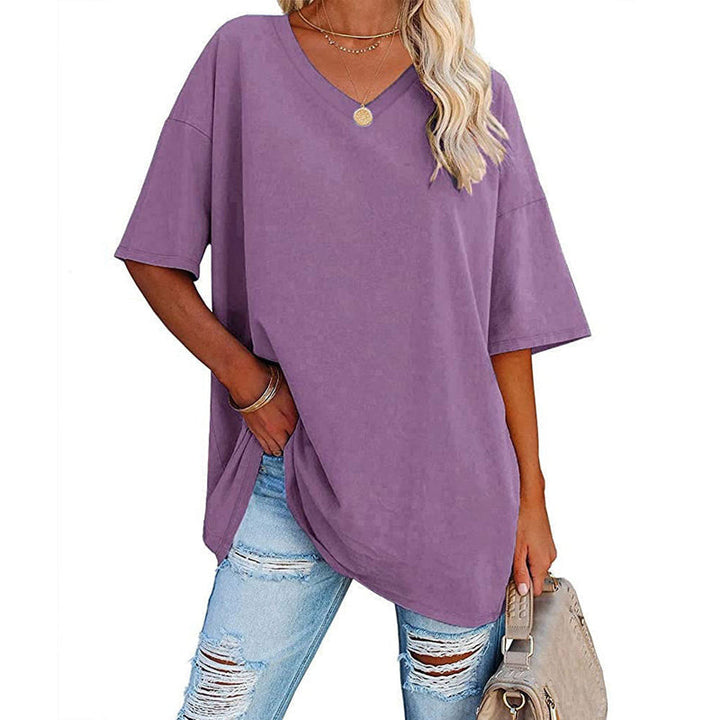 Everyday wear women's V-neck top, short sleeves, a must-have for summer