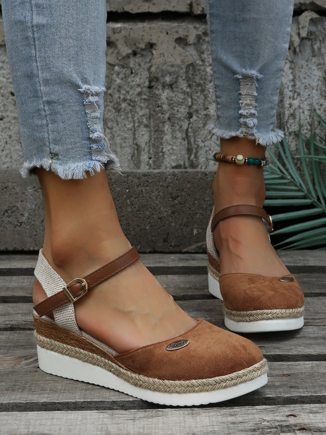 Women's chic platform espadrille sandals for elevated summer style. Comfortable heeled espadrilles.