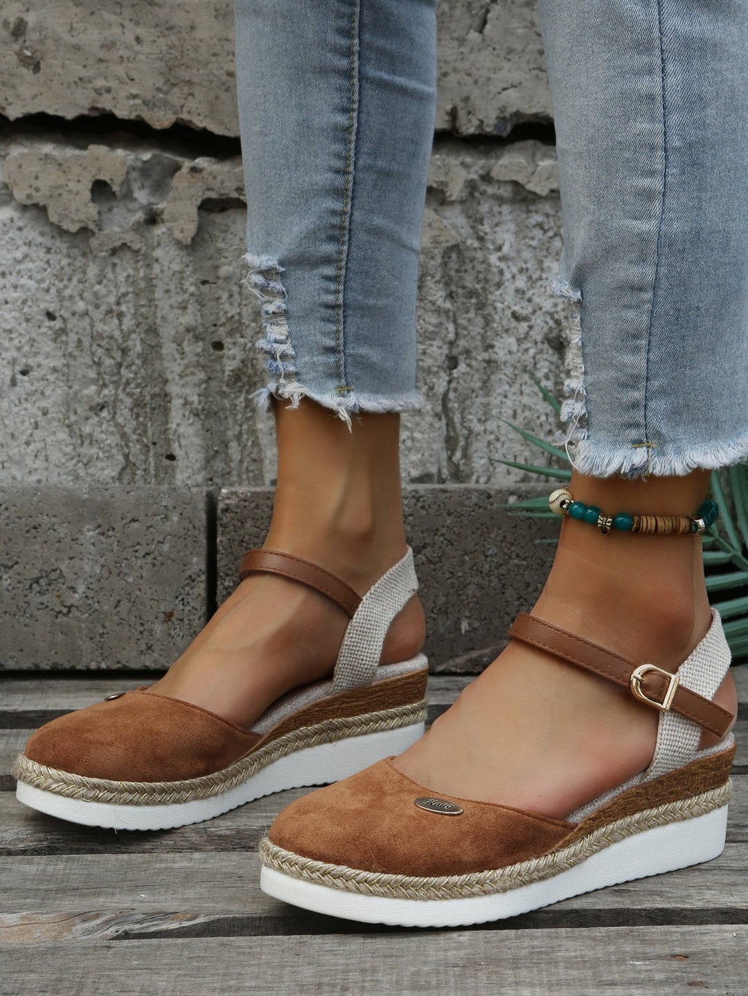 Elevated women's platform espadrilles with comfortable closed toe design, ideal for chic summer and holiday wear.