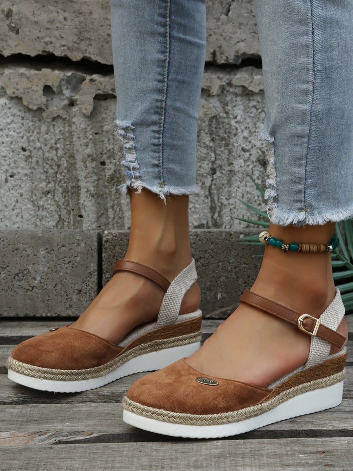 Elevated women's platform espadrilles with comfortable closed toe design, ideal for chic summer and holiday wear.