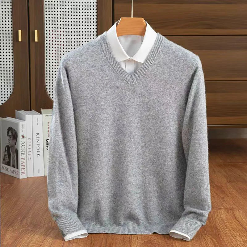 Cozy & soft V-neck pullover sweater for women. Chic long sleeve top, ideal for comfortable everyday fashion.