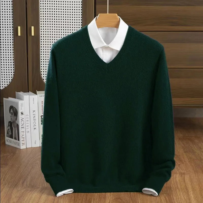 Soft V-neck long sleeve sweater for women. A chic, comfortable pullover ideal for versatile everyday layering.