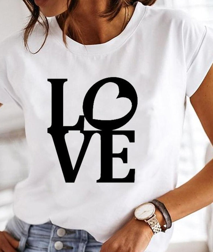 Comfortable women's short sleeve crew neck t-shirt. Ideal relaxed fit summer top for versatile casual wear.
