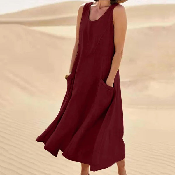 Elegant & simple women's everyday dress. Classic style for versatile wear. A comfortable wardrobe essential.