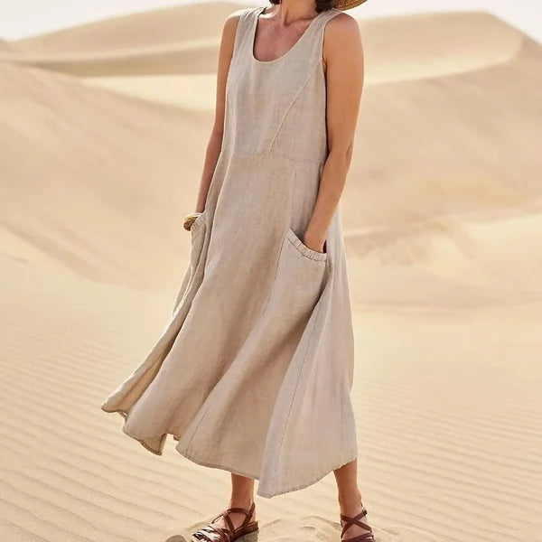 Lightweight women's summer dress. Comfortable everyday style for warm weather. A chic wardrobe staple.