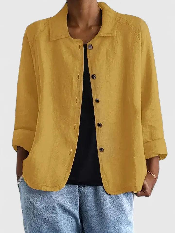 Women's light fashion top, a classic and comfortable choice for effortless transitional styling.