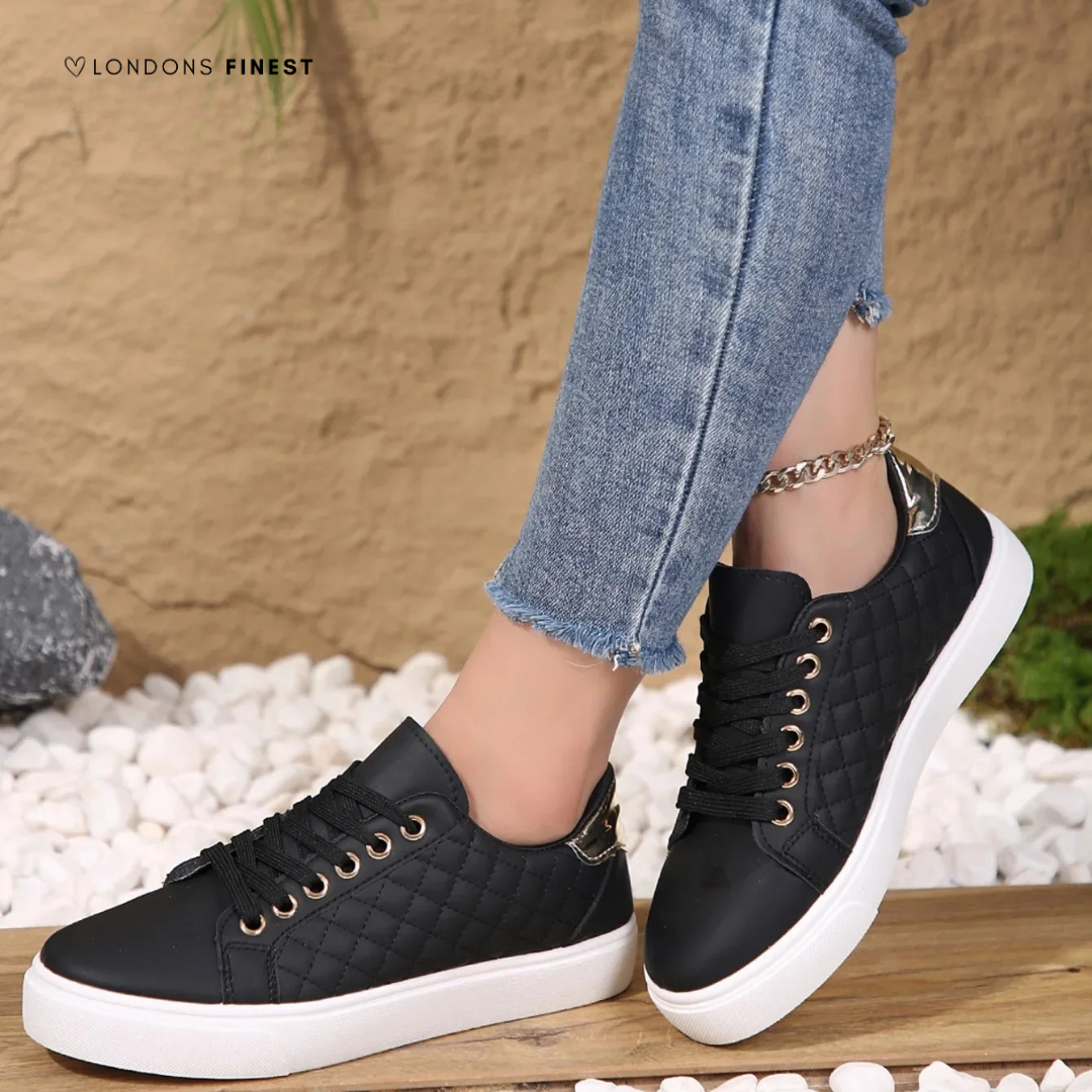 Lightweight, breathable women's orthopedic walking shoes. Features arch support & memory foam for all-day comfort.