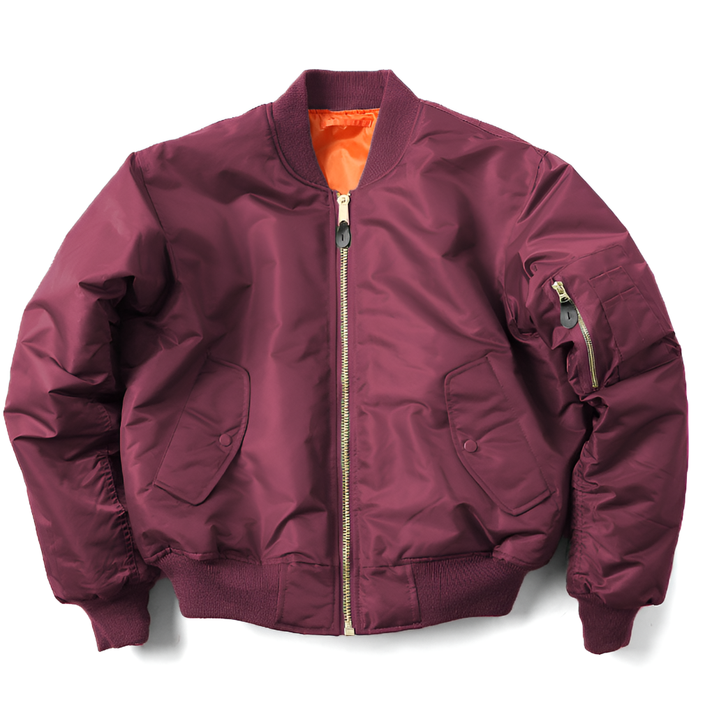 Classic women's bomber jacket with ribbed trim, a stylish & versatile outerwear piece.