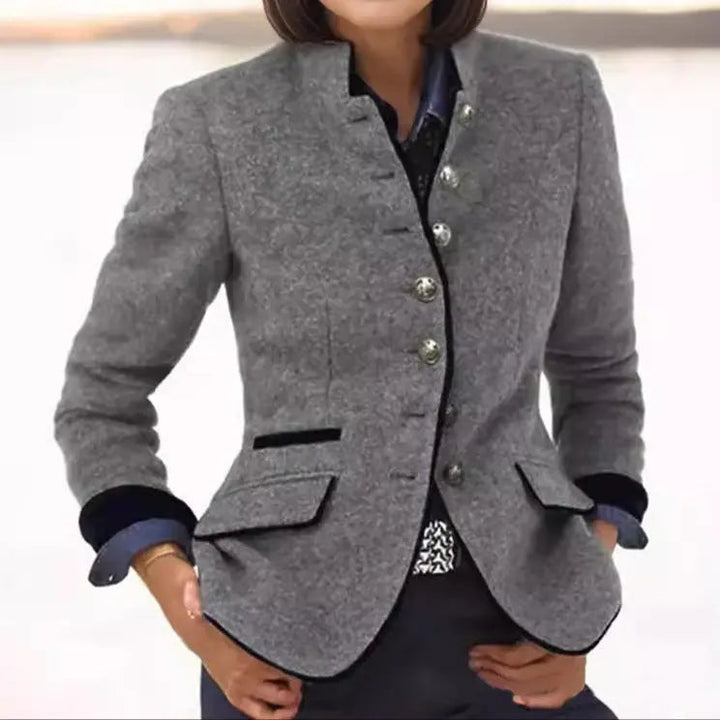 Stylish women's tailored blazer, a versatile jacket ideal for smart casual events or sophisticated business fashion.