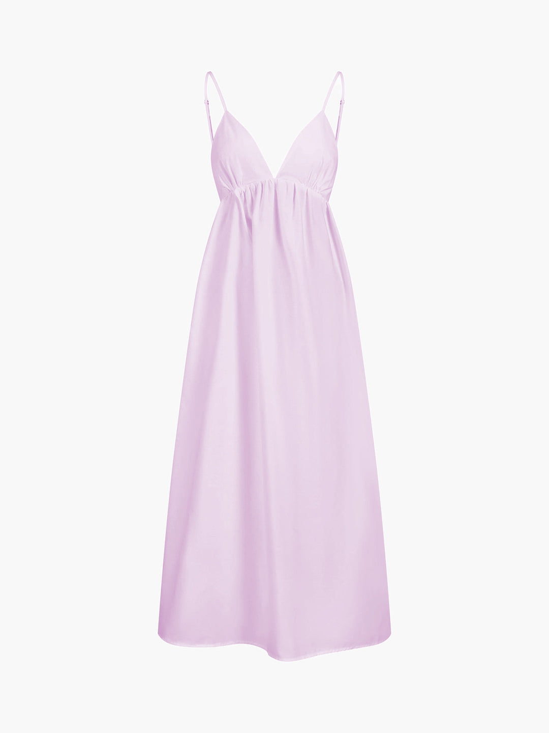 Coastal style women's open back maxi dress. Flowy summer vacation casual dress with v-neck.