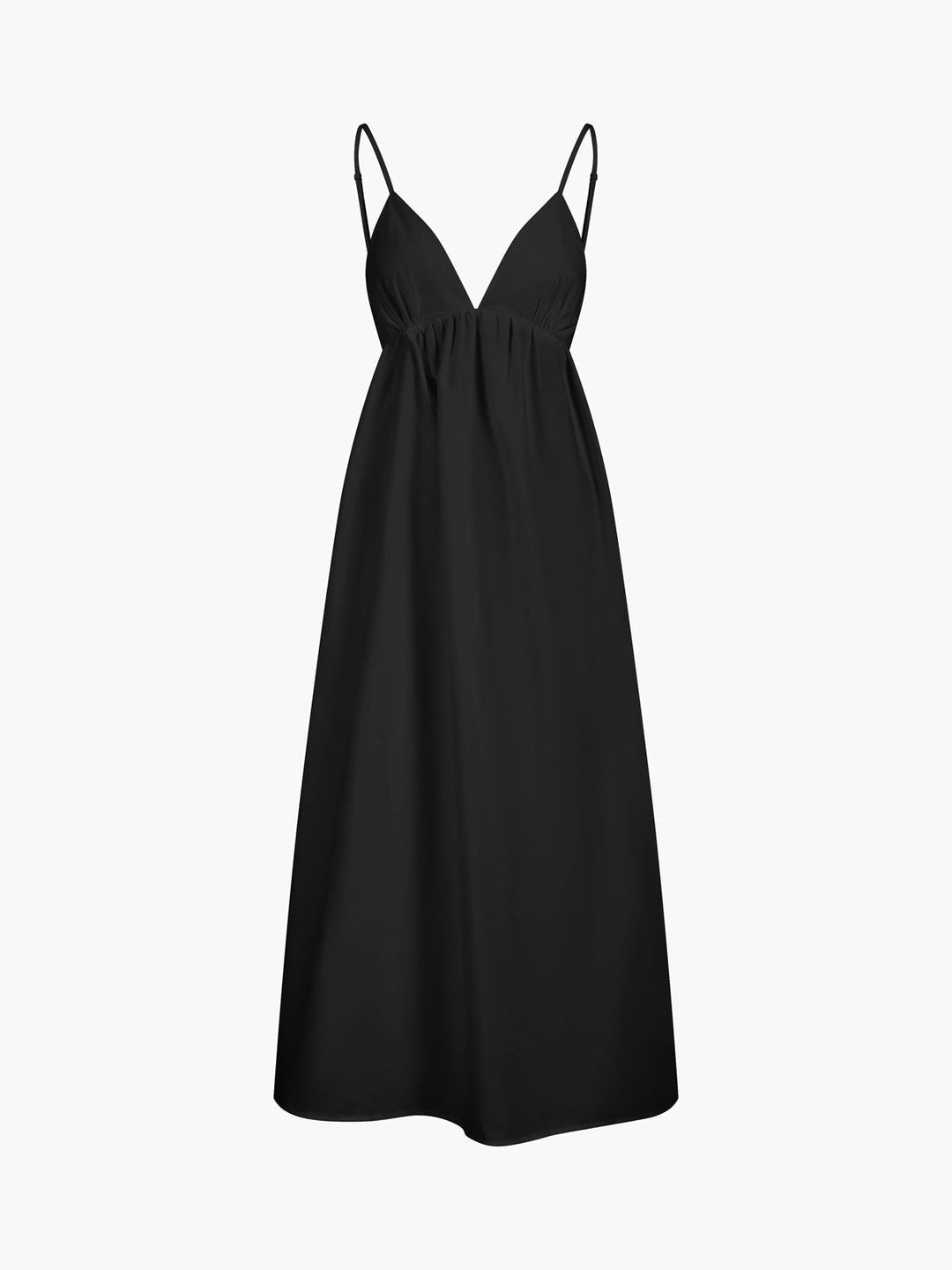 Stylish women's open back maxi dress. V-neck, sleeveless, flowy. Perfect for summer beach days.