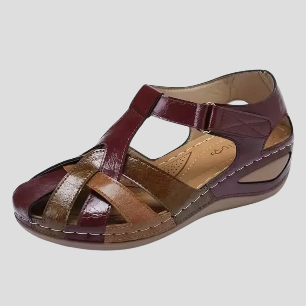 Women's colorblock closed toe sandals, perfect for everyday casual wear & spring fashion.