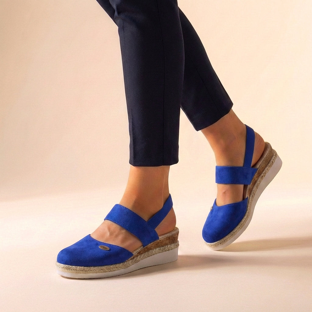 Chic women's platform espadrille sandals, perfect vacation or beach style summer footwear.