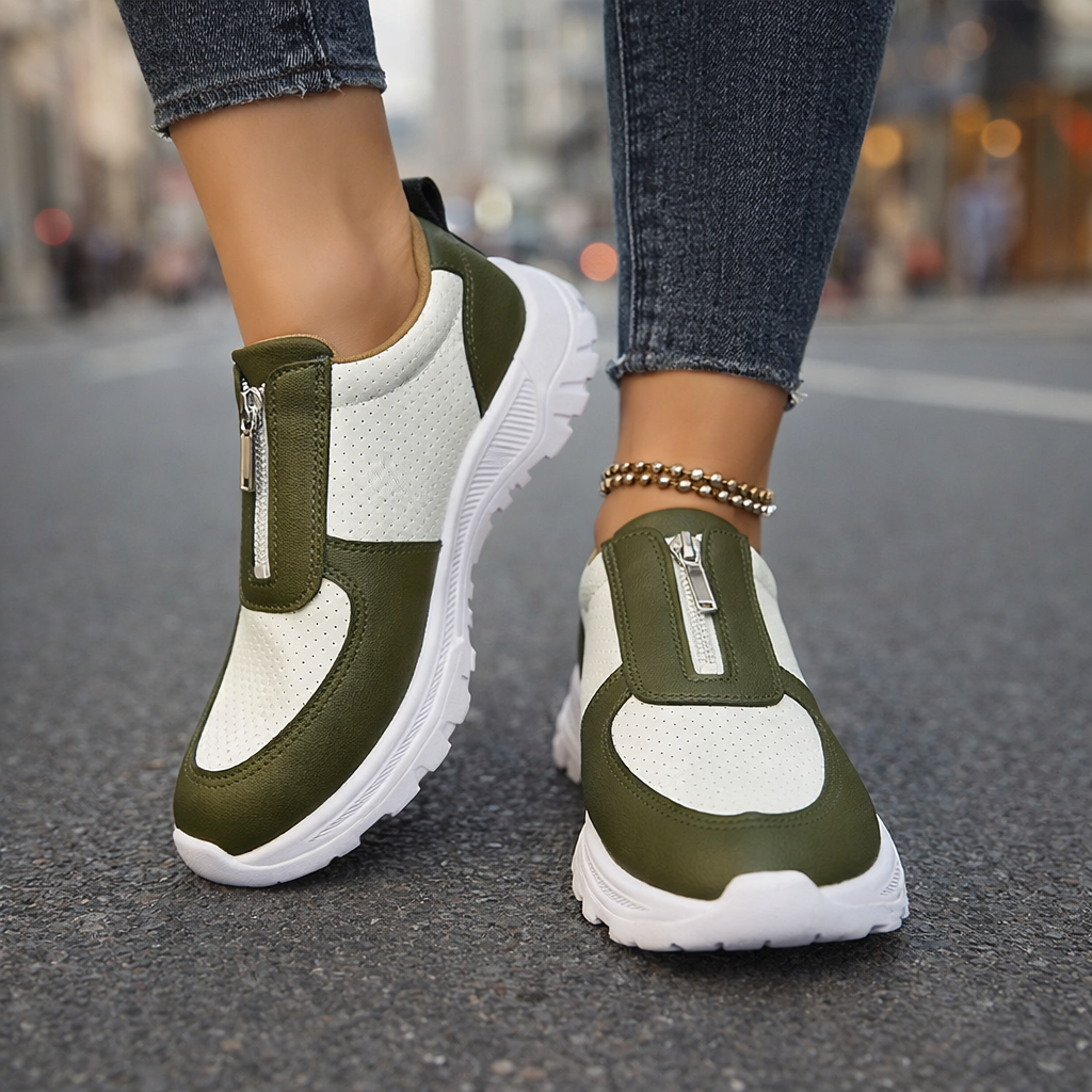 Stylish women's black platform loafers, designed for ultimate comfort and walking support