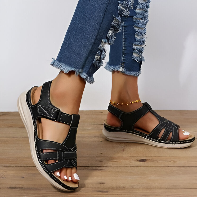 Adjustable women's comfort sandals with arch support, great for summer & travel.