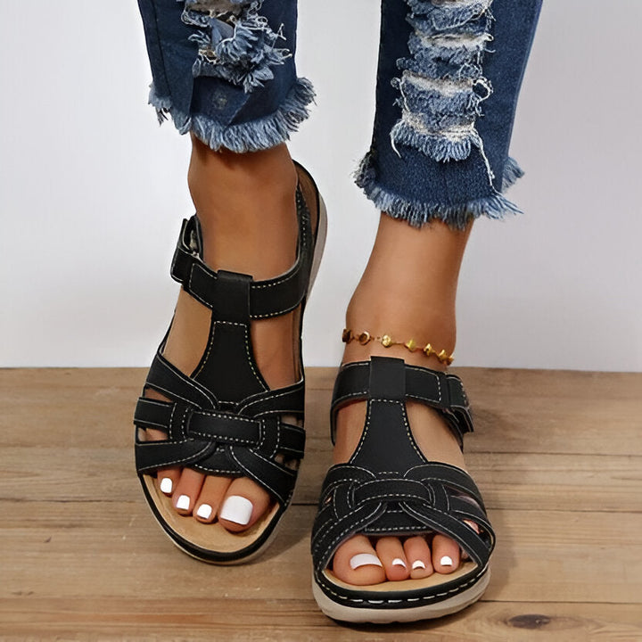 Stylish casual women's sandals with arch support, perfect for daily wear comfort.