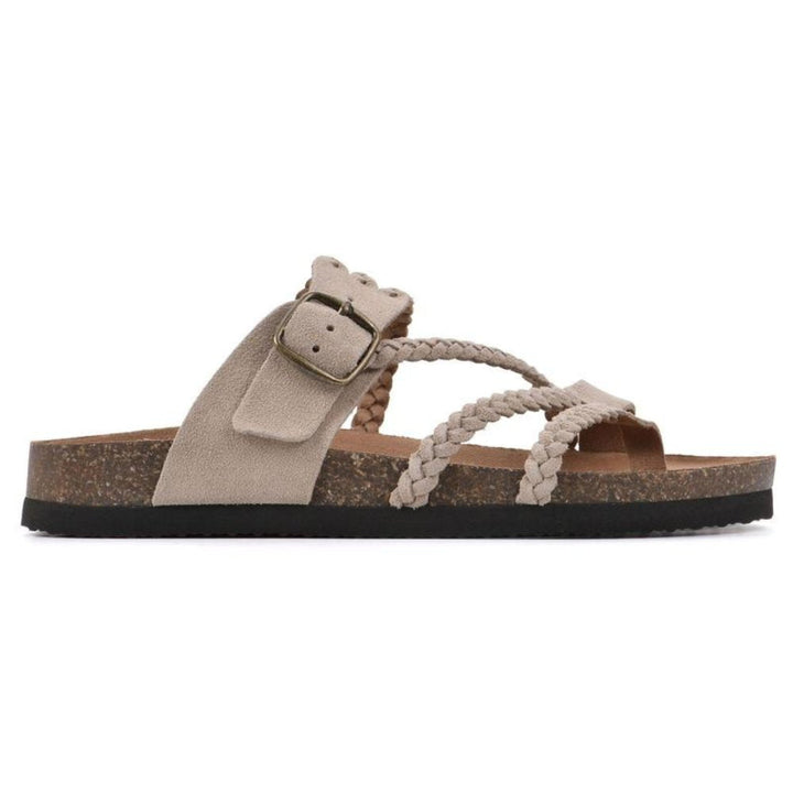 Casual women's summer sandals with comfortable braided straps and essential arch support for daily wear.