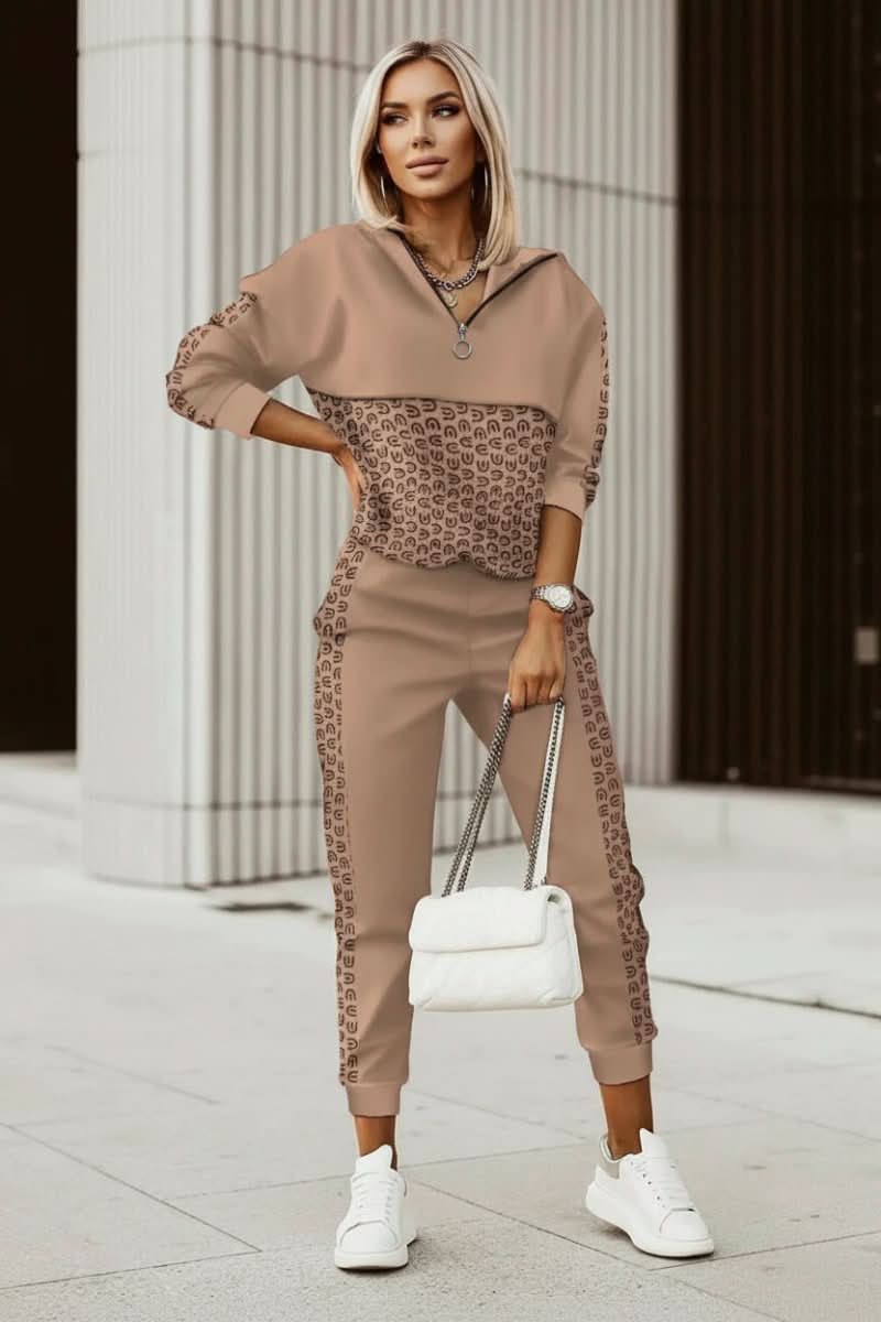 Ultra-comfortable women's activewear tracksuit; perfect matching set for casual elegance.