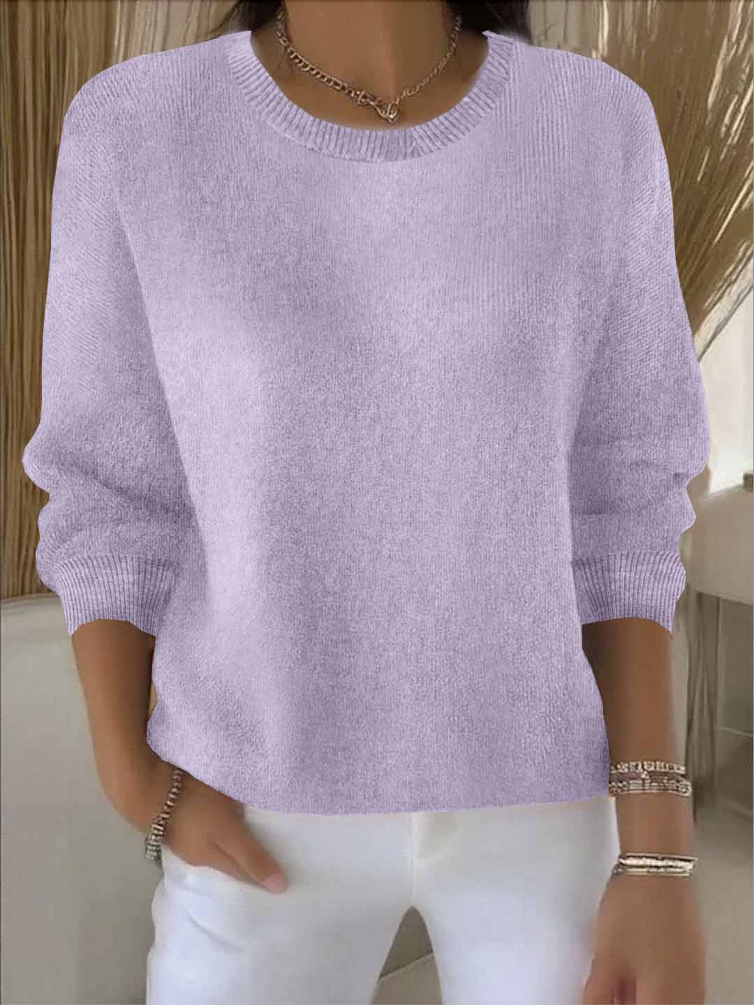 Women's comfortable loose-fit spring sweater in a vibrant color, perfect for casual style