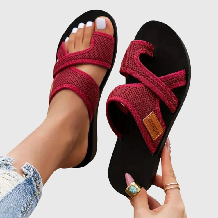 Elody #1114 mesh platform slip-on sandals; versatile women's footwear for all-day comfort.