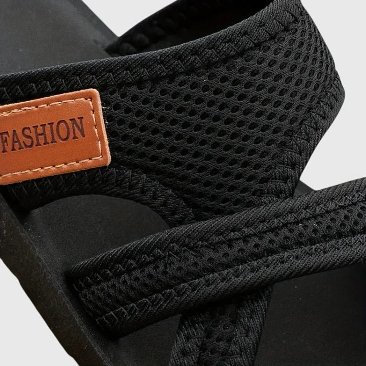 Versatile women's mesh platform slip-on sandals, perfect comfortable footwear for warm weather everyday wear.