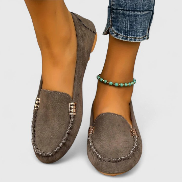 Elegant women's slip-on orthopedic loafers for versatile office & casual wear.