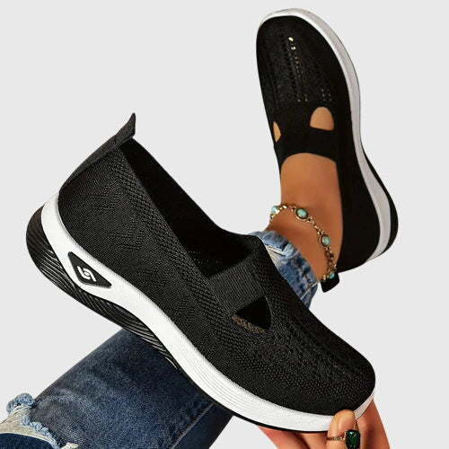 Breathable women's comfort slip-on shoes, ideal for active support & pain-free walking.